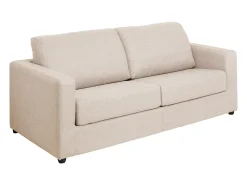 Best Vente-unique Sofá convertível abertura rápida tecido cama 140 cm e colchão 14 cm DONETO Bege