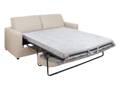 Best Vente-unique Sofá convertível abertura rápida tecido cama 140 cm e colchão 14 cm DONETO Bege