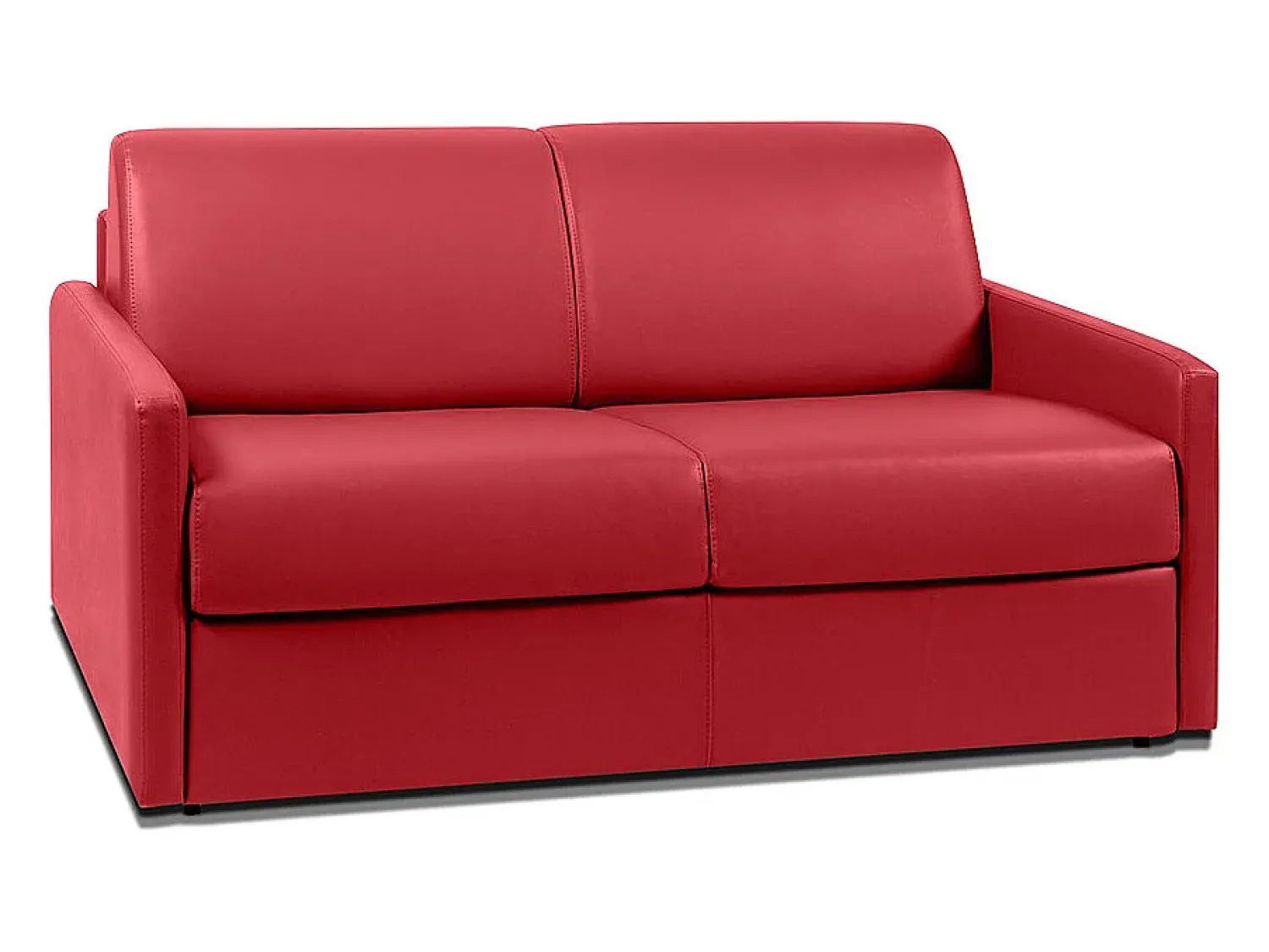 Best Vente-unique Sofá convertível abertura rápida couro sintético assento memória de forma 120 cm colchão 14 cm CALIFE Vermelho