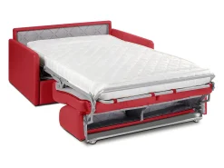 Best Vente-unique Sofá convertível abertura rápida couro sintético assento memória de forma 120 cm colchão 14 cm CALIFE Vermelho