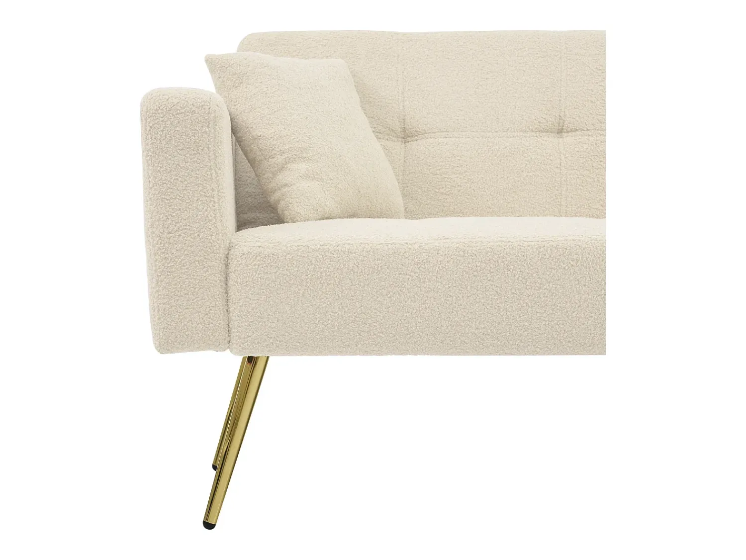 Clearance ModernLuxe Sofá convertível com encosto ajustável - 2 lugares - Tecido French Terry - Bege