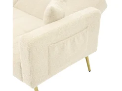 Clearance ModernLuxe Sofá convertível com encosto ajustável - 2 lugares - Tecido French Terry - Bege