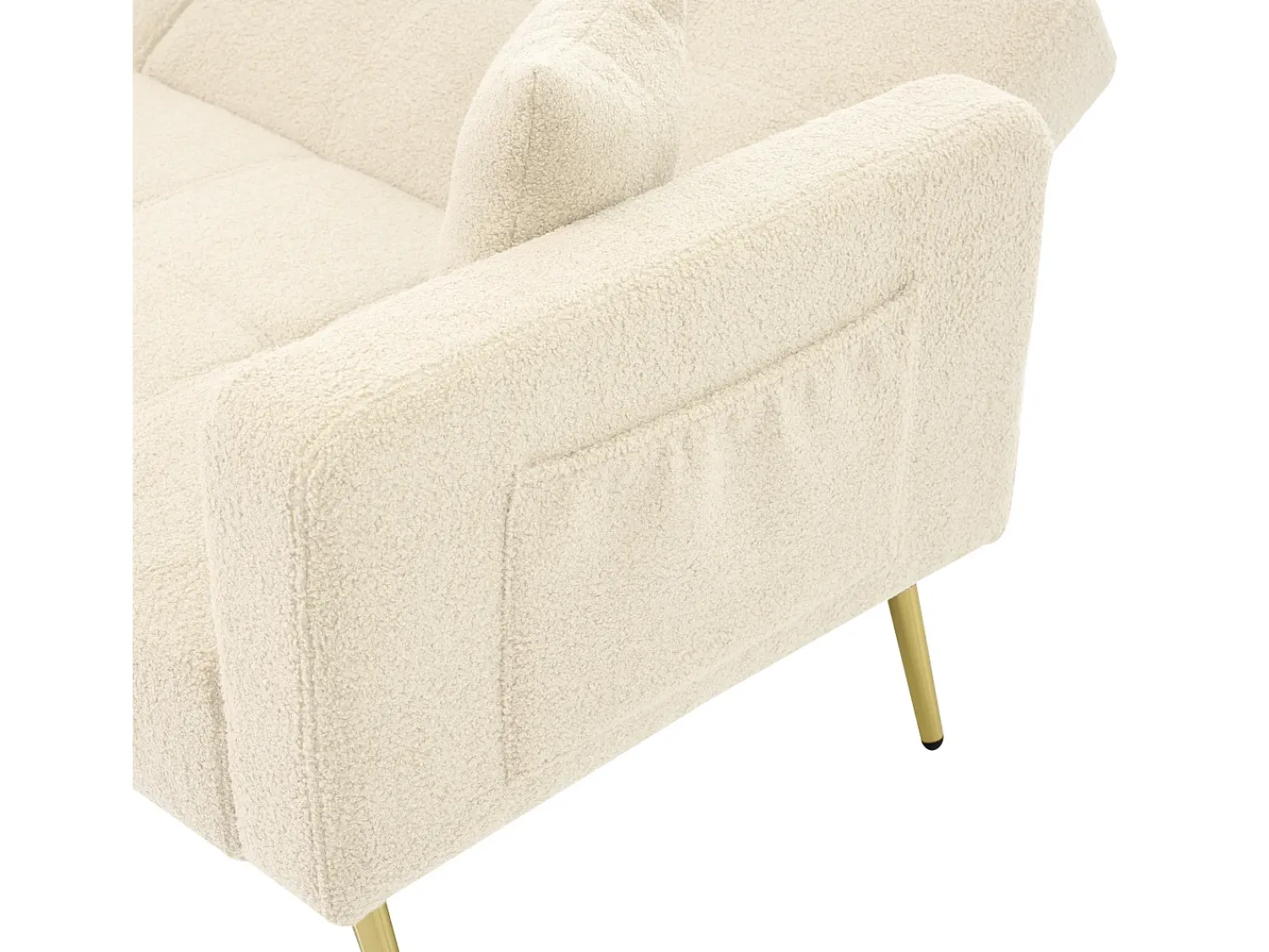 Clearance ModernLuxe Sofá convertível com encosto ajustável - 2 lugares - Tecido French Terry - Bege