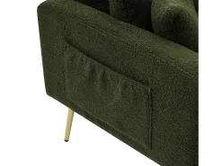 Sofá|ModernLuxe Sofá convertível com encosto ajustável - 2 lugares - Tecido turco francês - Verde