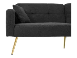 Sofá|ModernLuxe Sofá convertível com encosto ajustável - 2 lugares - Tecido turco francês - Cinza Cinzento