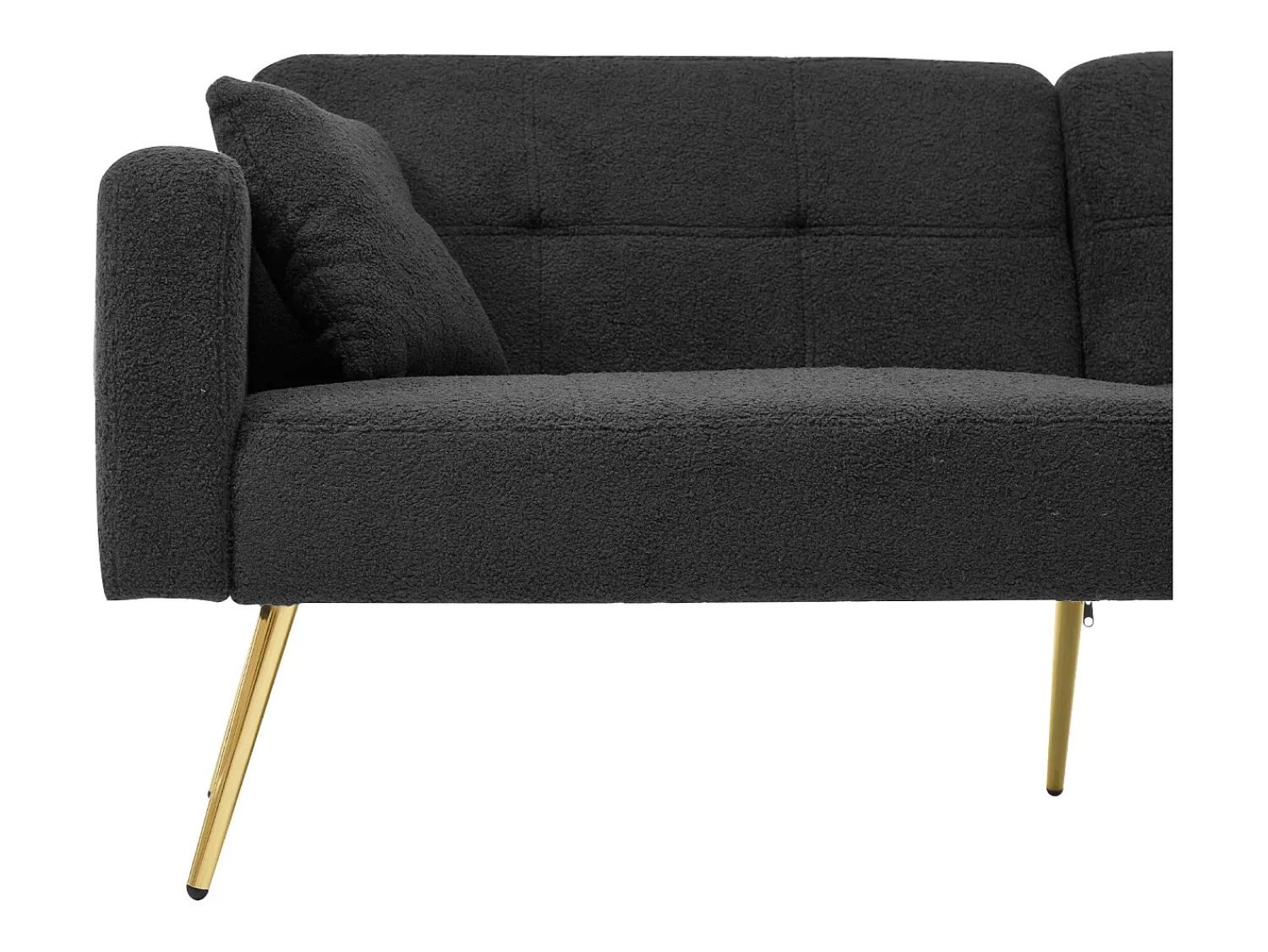 Sofá|ModernLuxe Sofá convertível com encosto ajustável - 2 lugares - Tecido turco francês - Cinza Cinzento