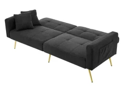 Sofá|ModernLuxe Sofá convertível com encosto ajustável - 2 lugares - Tecido turco francês - Cinza Cinzento