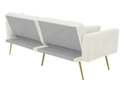 ModernLuxe Sofá convertível com encosto ajustável - 2 lugares - Tecido turco francês -^ Sofá