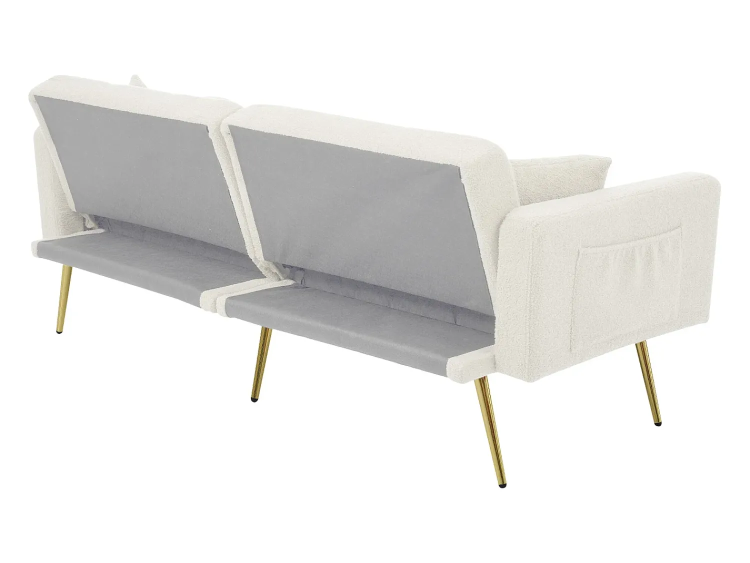 ModernLuxe Sofá convertível com encosto ajustável - 2 lugares - Tecido turco francês -^ Sofá