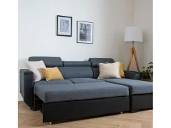 Sofá|Happy Garden Sofá convertível de 3 lugares WARREN cinza e preto Preto / Cinzento