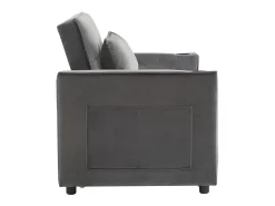 Sofá*Hauss Spole Sofá convertível de 2 lugares com função de cama - Tecido de veludo - Cinza Cinzento