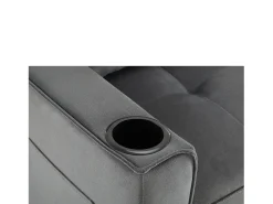 Sofá*Hauss Spole Sofá convertível de 2 lugares com função de cama - Tecido de veludo - Cinza Cinzento