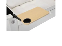 Sofá|Hauss Spole Sofá convertível de 2 lugares em tecido - Com encosto ajustável, entradas USB e uma pequena prateleira. Bege