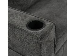 Sofá*Hauss Spole Sofá convertível de 2 lugares com entradas USB, suporte para copos e espaço para arrumação - Chenille Cinzento