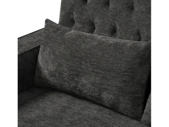 Sofá*Hauss Spole Sofá convertível de 2 lugares com entradas USB, suporte para copos e espaço para arrumação - Chenille Cinzento