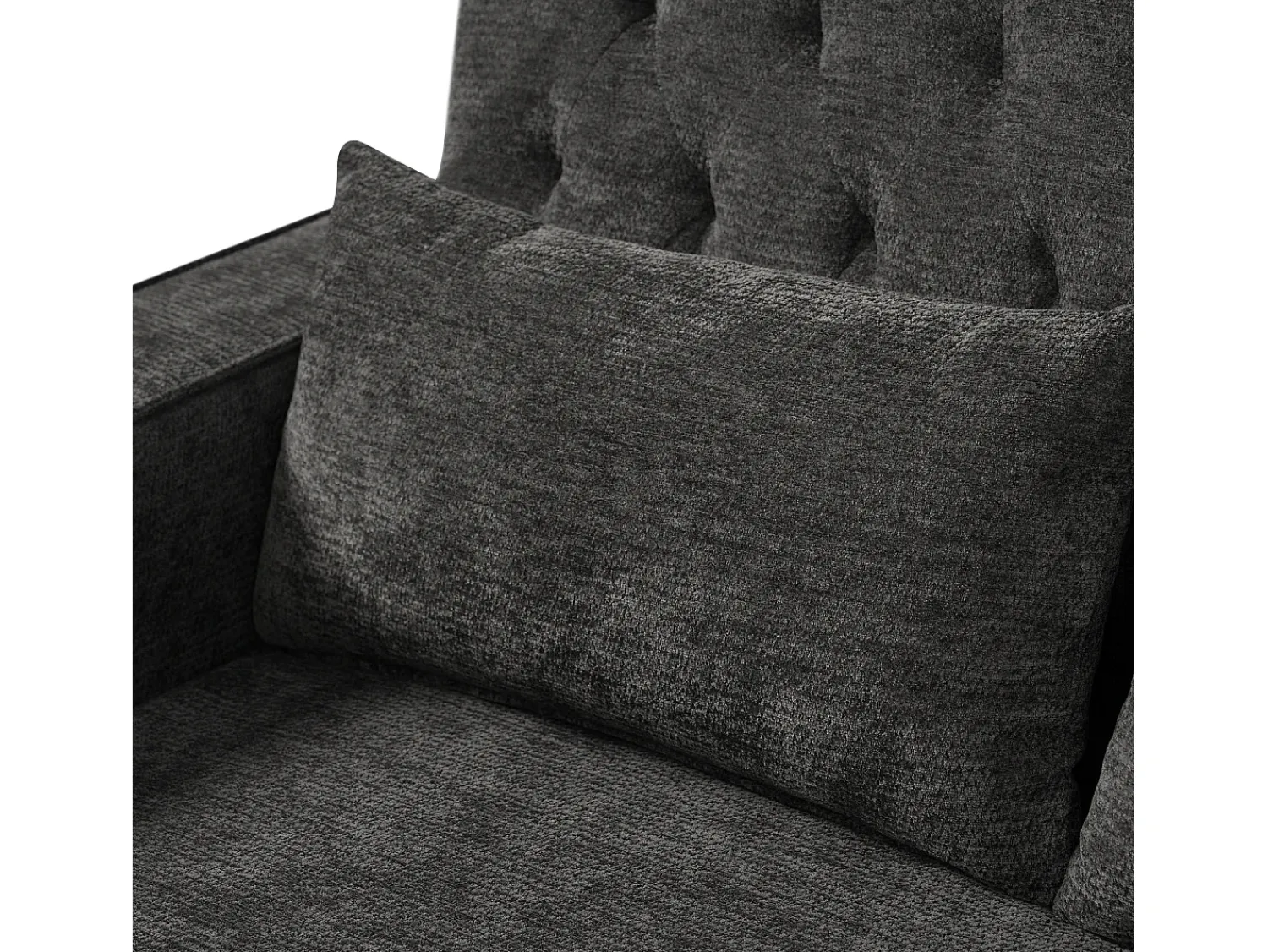 Sofá*Hauss Spole Sofá convertível de 2 lugares com entradas USB, suporte para copos e espaço para arrumação - Chenille Cinzento