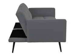 Best Hauss Spole Sofá convertível de 2 lugares com apoios de braços - Encosto ajustável em 5 posições - Pés em metal - Tecido de linho Cinzento