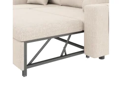 Sofá|Hauss Spole Sofá convertível em L de 3 lugares com função de cama - Chaise longue com espaço de arrumação - Linho Bege