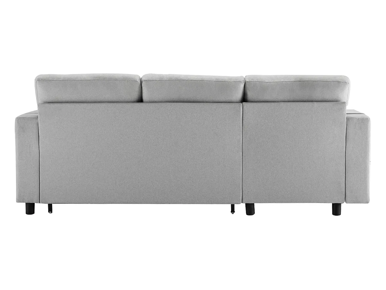 Best Hauss Spole Sofá convertível em L de 3 lugares com função de cama - Chaise longue com espaço de arrumação - Linho cinzento Cinzento claro