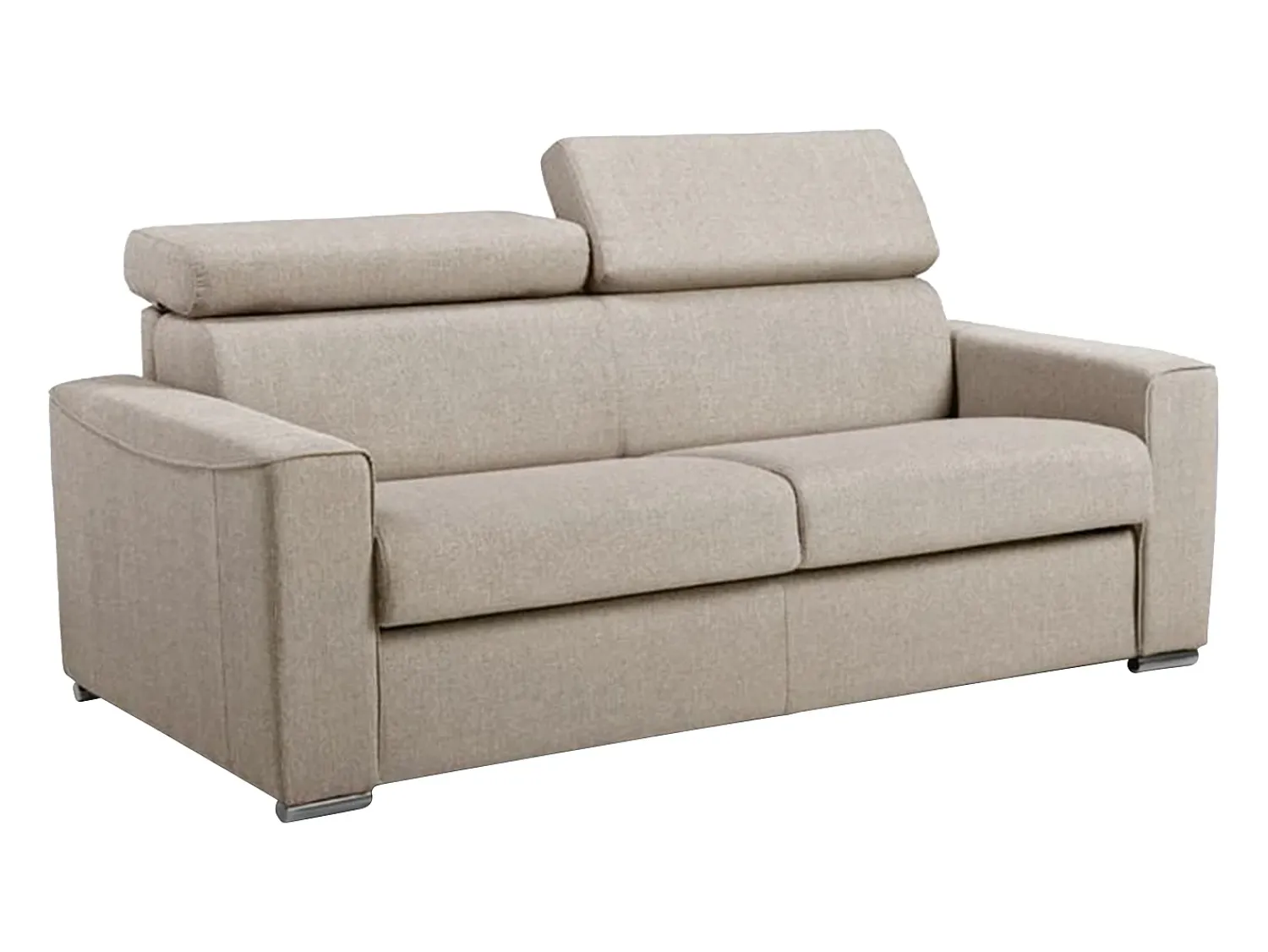 Clearance Vente-unique Sofá convertível em tecido com assento de memória de forma 140 colchão memória de forma 18cm VIZIR Bege