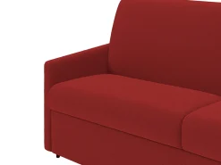 Clearance Vente-unique Sofá convertível em tecido assento memória de forma 140 cm ripas largas 14 cm CALIFE Vermelho