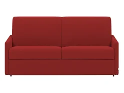 Clearance Vente-unique Sofá convertível em tecido assento memória de forma 140 cm ripas largas 14 cm CALIFE Vermelho