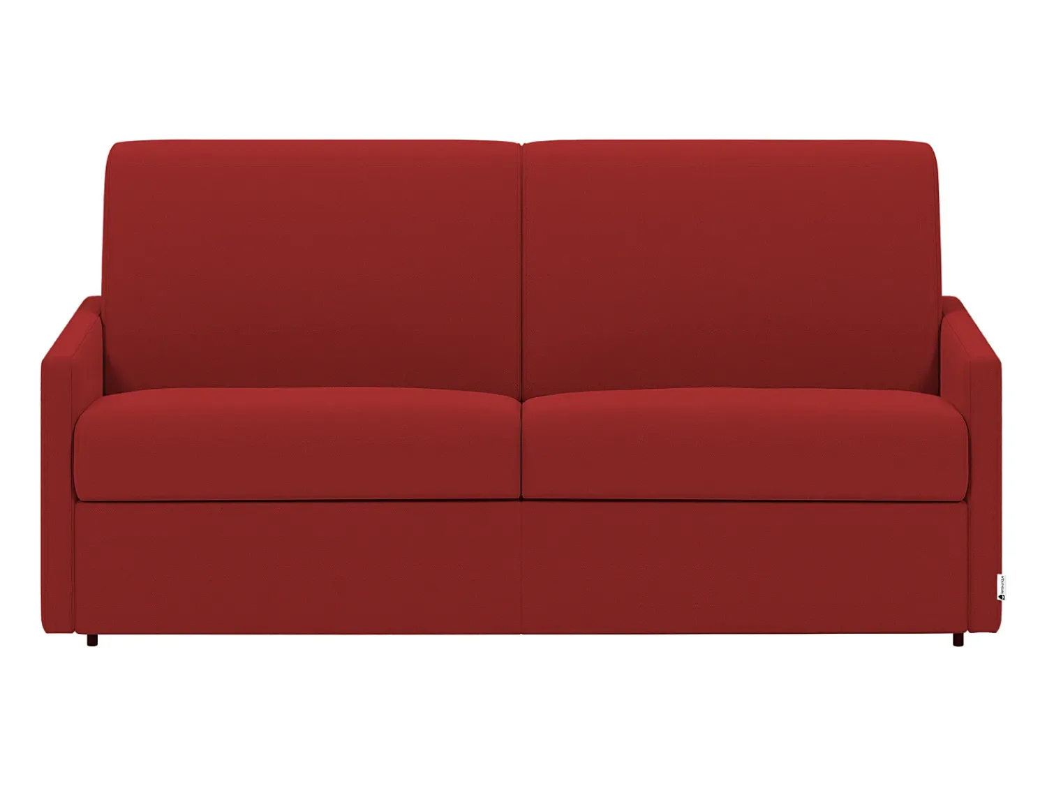 Clearance Vente-unique Sofá convertível em tecido assento memória de forma 140 cm ripas largas 14 cm CALIFE Vermelho
