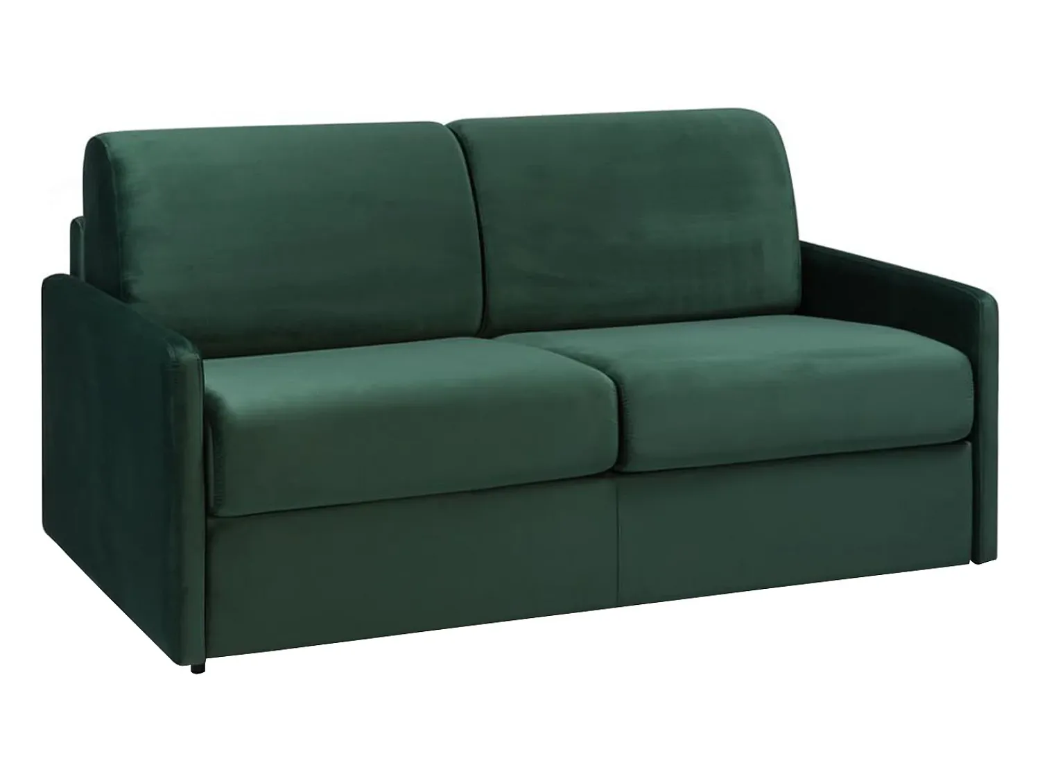 Vente-unique Sofá convertível em veludo verde escuro assento memória de forma 140 cm colchão 22 cm CALIFE Verde pinho