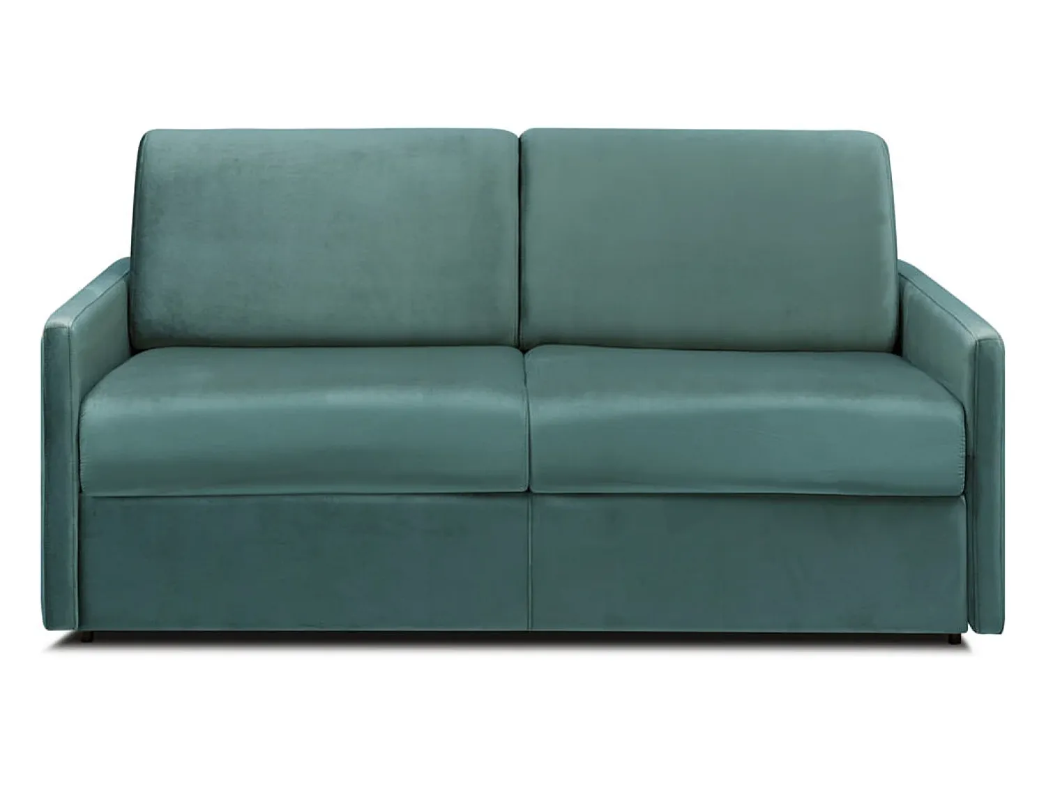 Sofá*Vente-unique Sofá convertível em veludo assento com assento de memória de forma 120 cm colchão 14 cm CALIFE Verde esmeralda