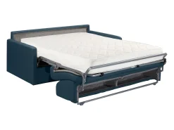Vente-unique Sofá convertível em veludo verde pinheiro assento memória de forma 140 cm colchão 18 cm CALIFE^ Sofá