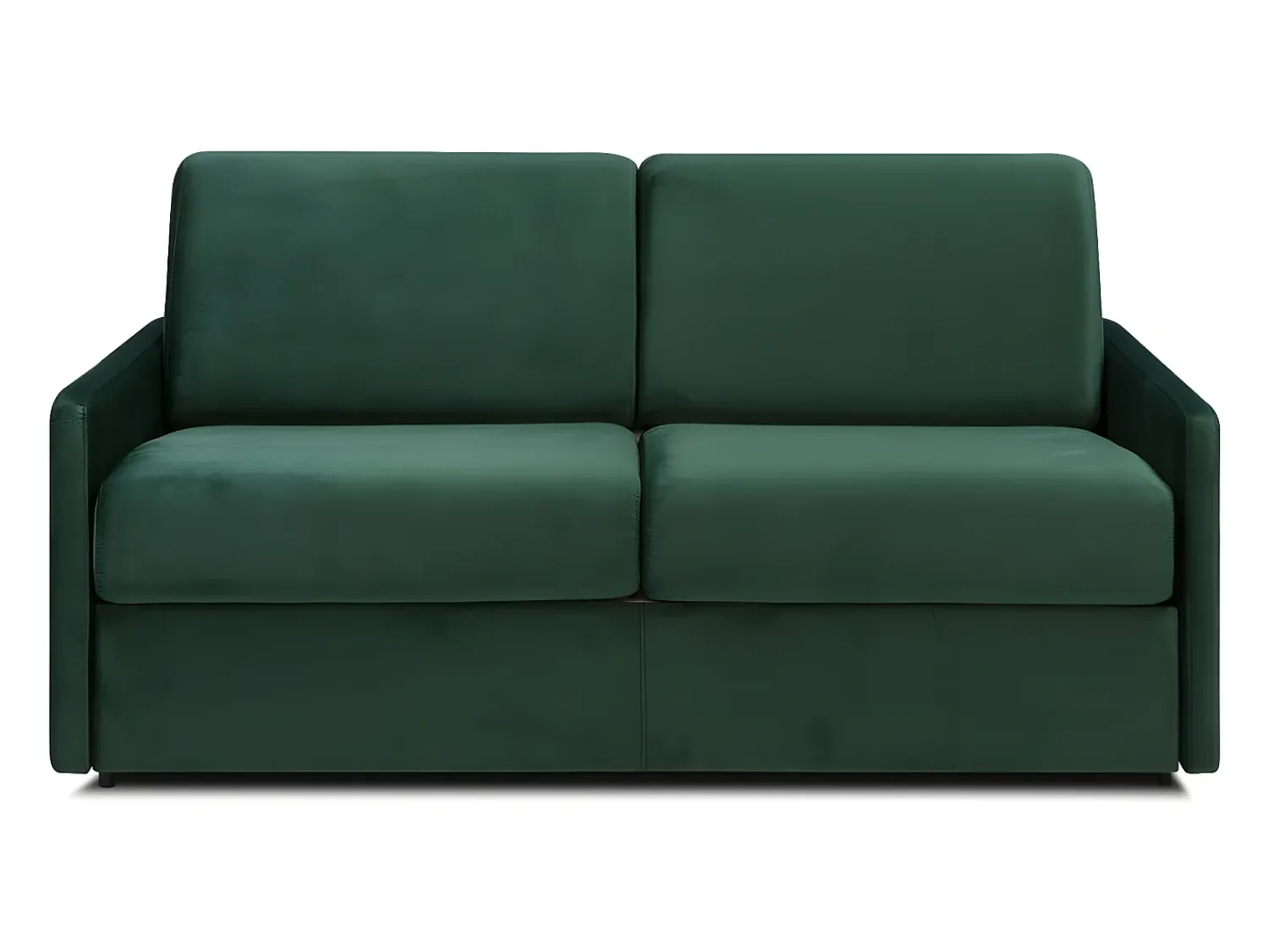 Vente-unique Sofá convertível em veludo verde pinheiro assento memória de forma 140 cm colchão 18 cm CALIFE^ Sofá