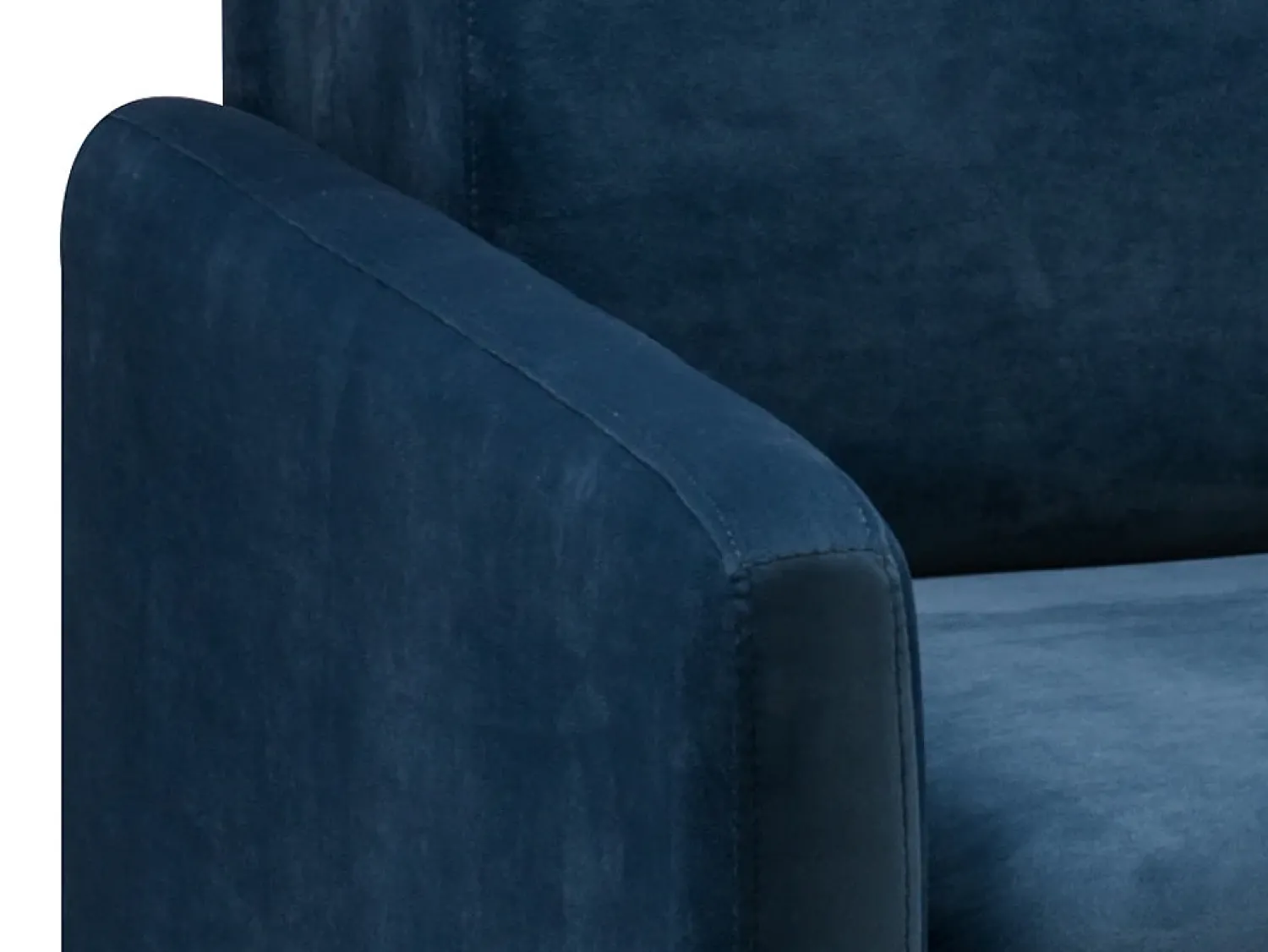 Sofá|Vente-unique Sofá convertível em veludo azul-noite assento com assento de memória de forma 140 cm colchão 18 cm CALIFE Azul escuro