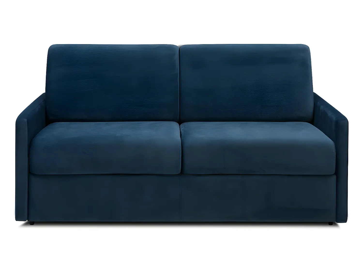 Sofá|Vente-unique Sofá convertível em veludo azul-noite assento com assento de memória de forma 140 cm colchão 18 cm CALIFE Azul escuro