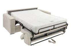 Hot Vente-unique Sofá convertível em veludo canelado assento memória de forma 160 cm colchão 18cm CALIFE Bege
