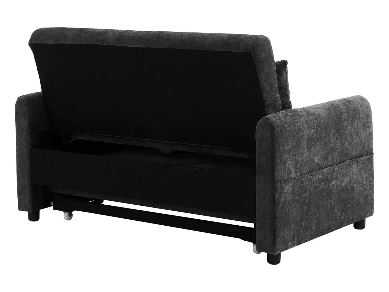 Sofá|ModernLuxe Sofá convertível multiângulo ajustável em tecido chenille - 2 lugares - com suporte para telefone e portas USB - Cinzento