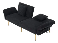 Hauss Spole Sofá convertível de 2 lugares com 2 portas USB, suporte para telemóvel e bolsos laterais 173x78x78cm^ Sofá