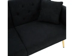 Hauss Spole Sofá convertível de 2 lugares com 2 portas USB, suporte para telemóvel e bolsos laterais 173x78x78cm^ Sofá