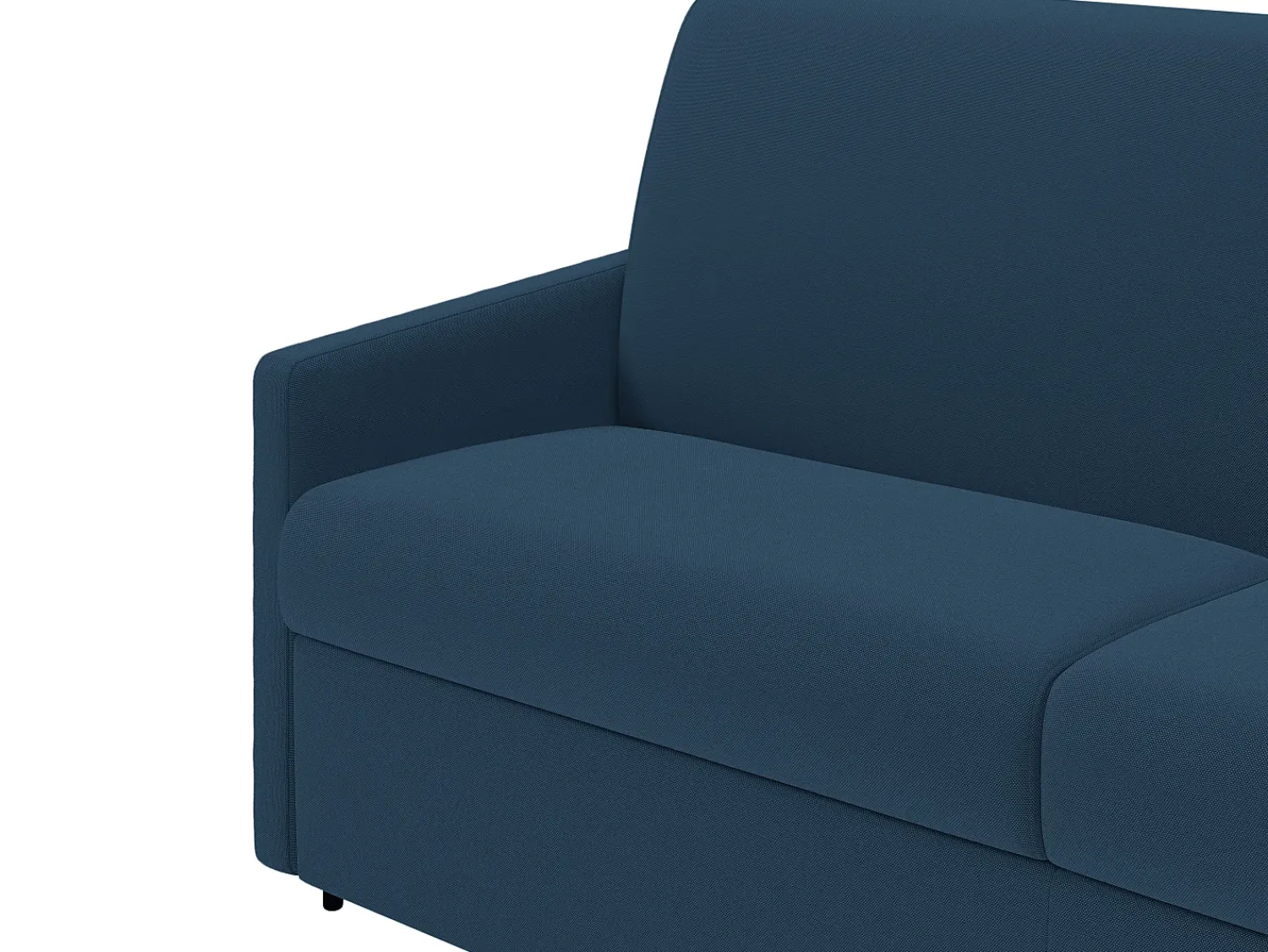 Sofá|Vente-unique Sofá convertível tecido azul noite assento memória de forma 140 cm ripas largas 18 cm CALIFE Azul escuro