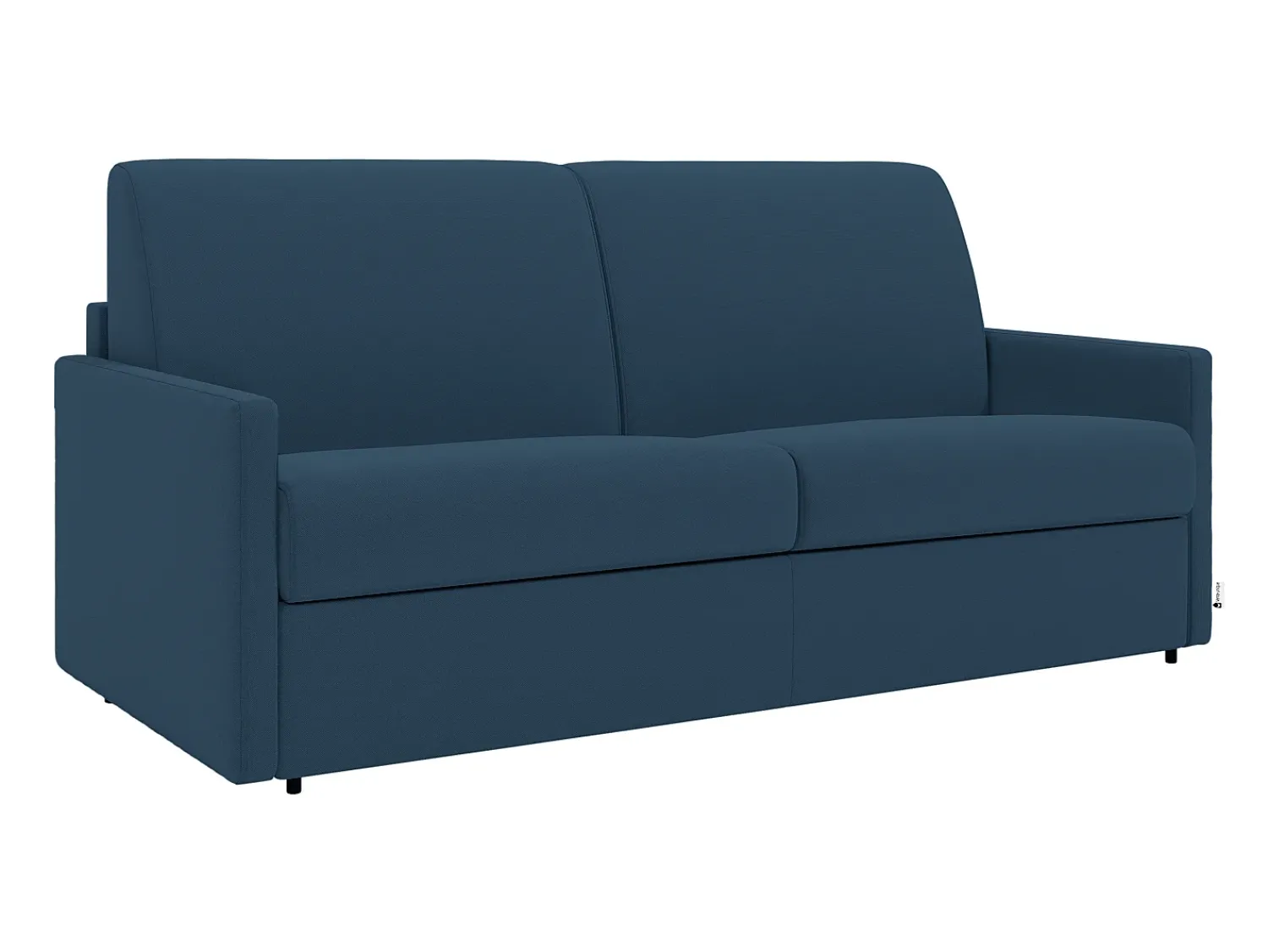 Sofá|Vente-unique Sofá convertível tecido azul noite assento memória de forma 140 cm ripas largas 18 cm CALIFE Azul escuro