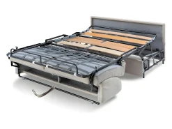 Vente-unique Sofá convertível tecido assento espuma com assento de memória de forma 160 cm ripas largas 18 cm VIZIR^ Sofá