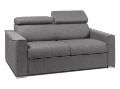 Vente-unique Sofá convertível tecido cinza assento memória de forma 120 colchão memória de forma 22cm VIZIR^ Sofá