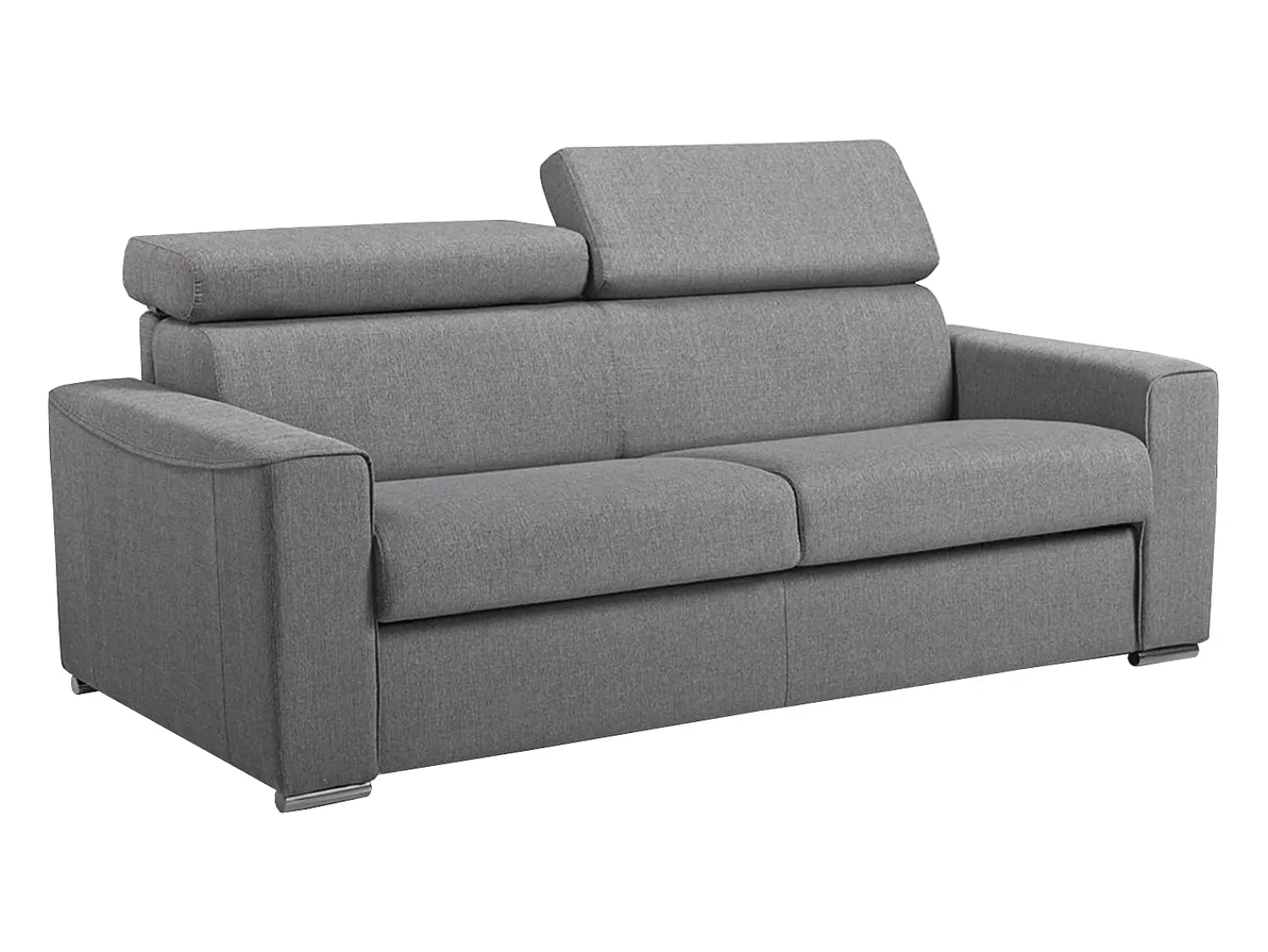 Clearance Vente-unique Sofá convertível tecido assento memória de forma 140 ripas largas 22cm memória de forma VIZIR Cinzento
