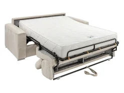 Vente-unique Sofá convertível veludo canelado assento com assento de memória de forma 140 cm ripas largas 22cm CALIFE Bege