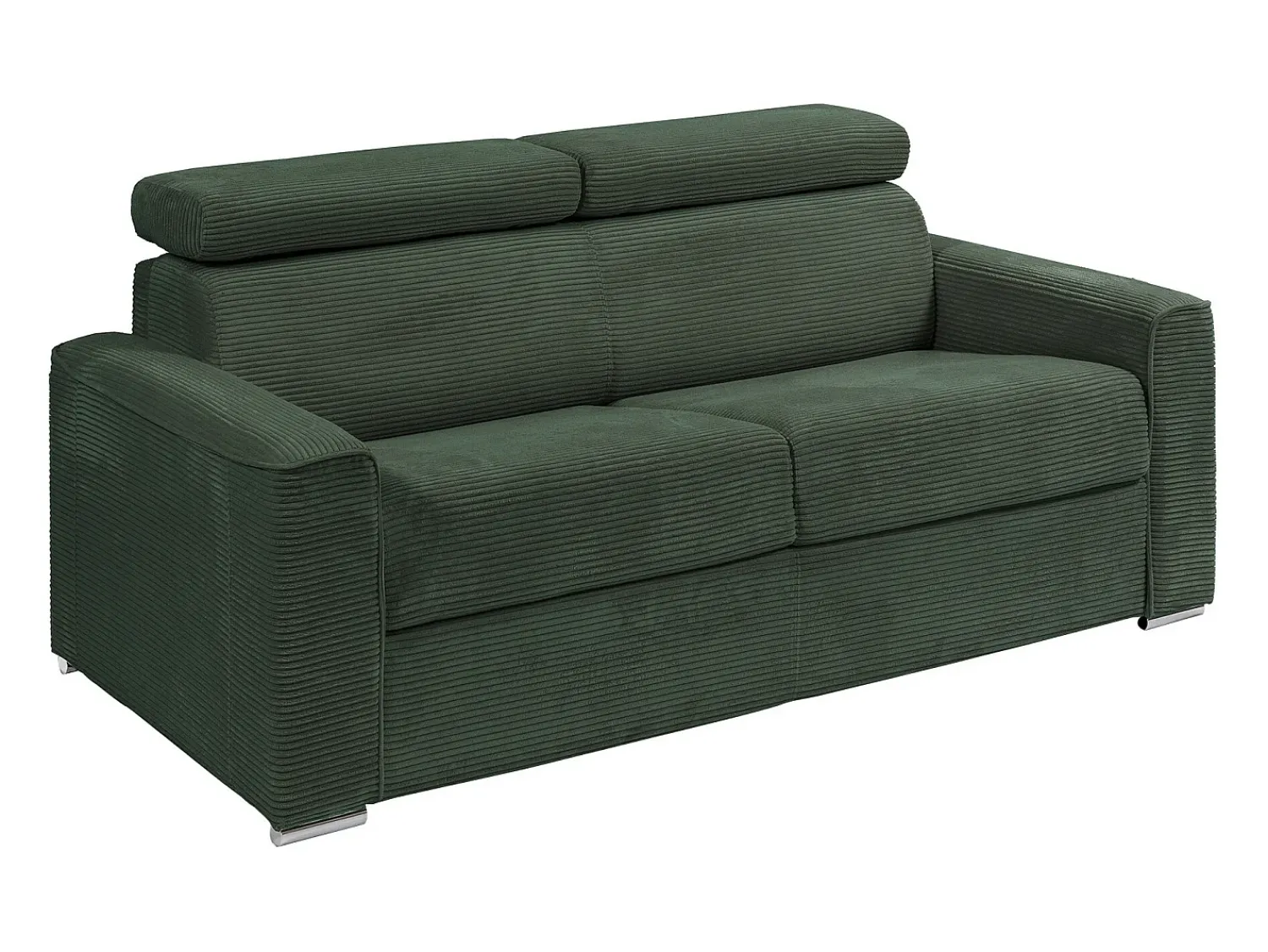 Vente-unique Sofá convertível veludo canelado assento memória de forma 140 cm ripas largas 14cm CALIFE^ Sofá