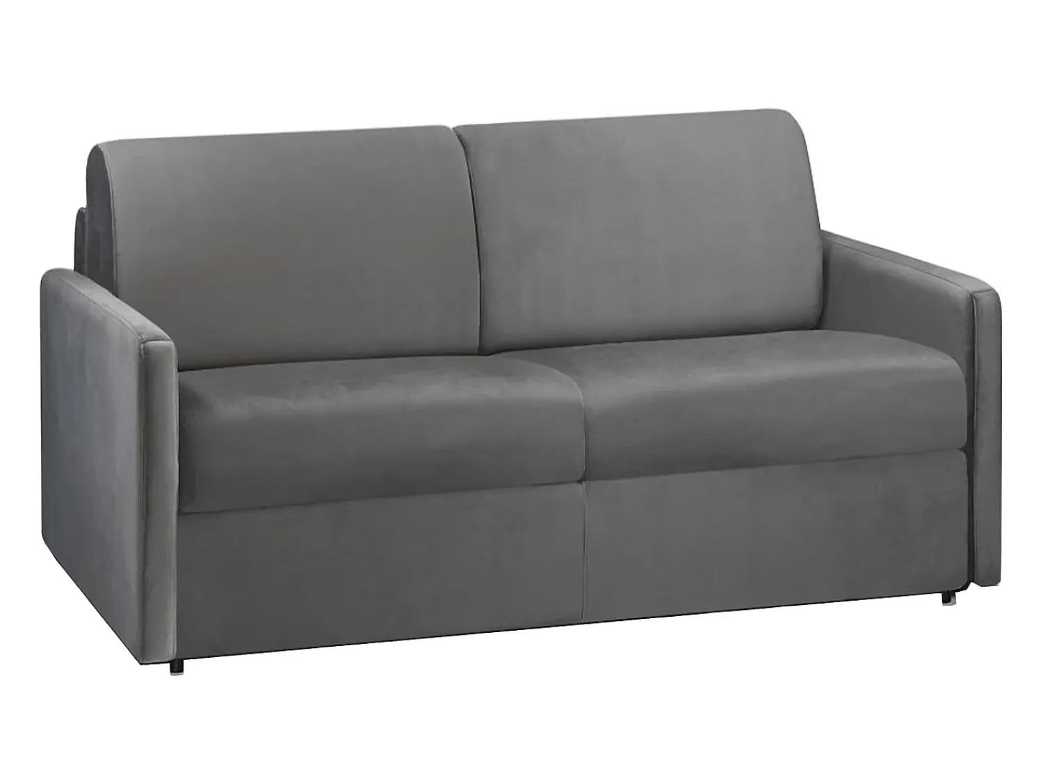 Sofá|Vente-unique Sofá convertível veludo cinza assento memória de forma 120 cm colchão 18 cm CALIFE Cinza antracite