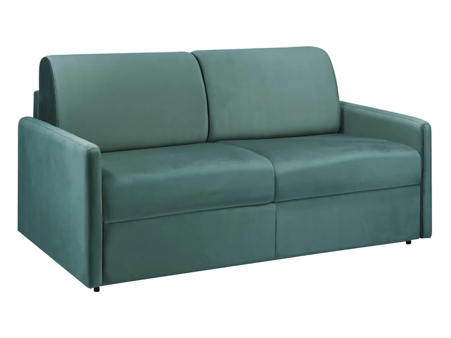 Online Vente-unique Sofá convertível veludo assento memória de forma 140 cm colchão 18 cm CALIFE Verde esmeralda