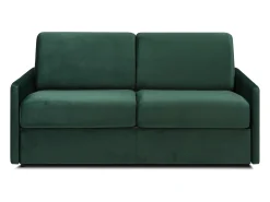 Vente-unique Sofá convertível veludo verde escuro assento memória de forma 120 cm colchão 18 cm CALIFE Verde pinho