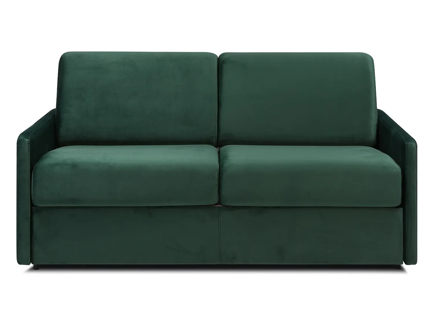 Vente-unique Sofá convertível veludo verde escuro assento memória de forma 120 cm colchão 18 cm CALIFE Verde pinho