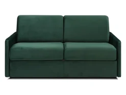 Vente-unique Sofá convertível veludo verde pinheiro assento memória de forma 120 cm colchão 14 cm CALIFE^ Sofá