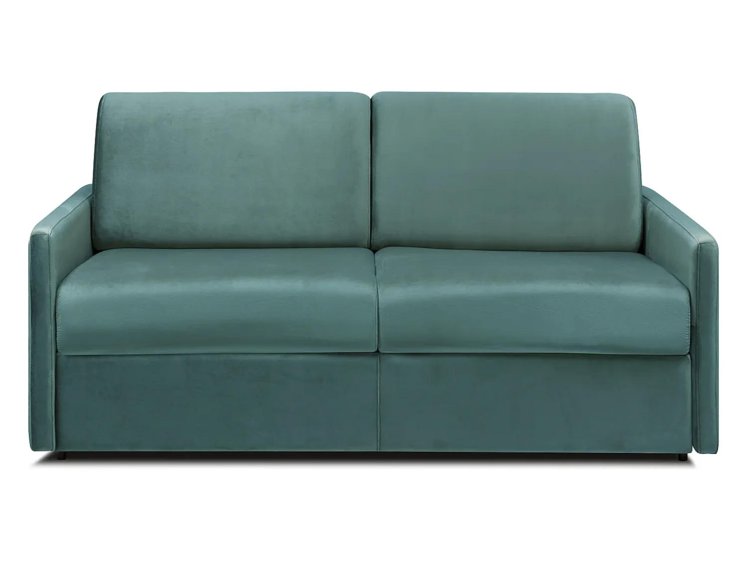 Sale Vente-unique Sofá convertível veludo assento memória de forma 140 cm colchão 18 cm CALIFE Verde esmeralda